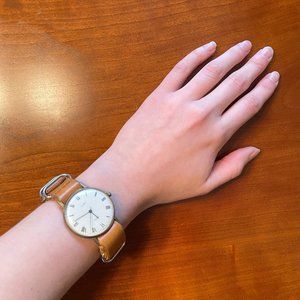Vintage watch with handmade leather band